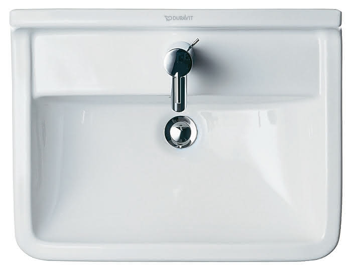 DU Waschtisch Starck 3 550 mm mit ÜL, mit HLB, 1 HL, weiß