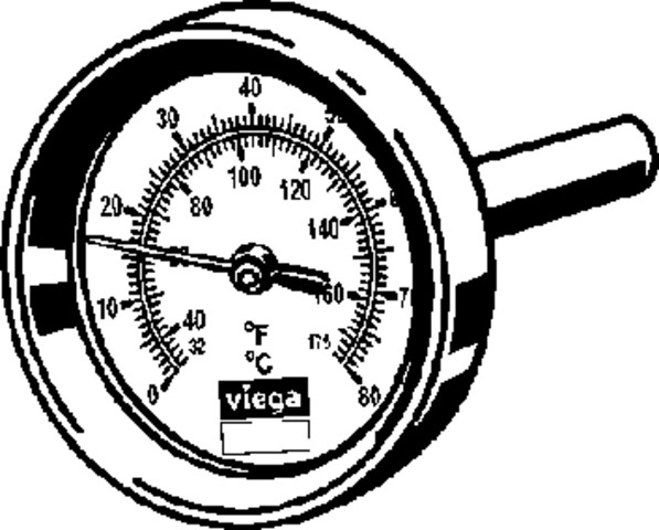 Viega Thermometer Easytop 1026.6 bis 80 Grad Stahl