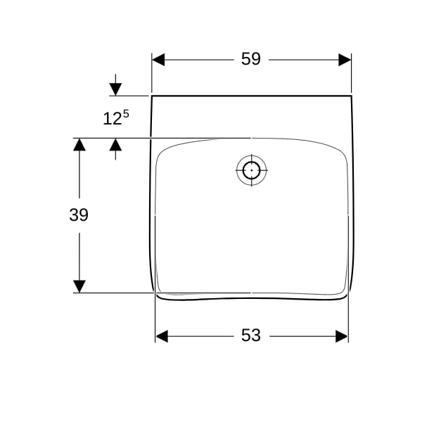 Geberit Renova Comfort WT barrierefrei 60x55cm, o. Hl., o. Ül., weiß