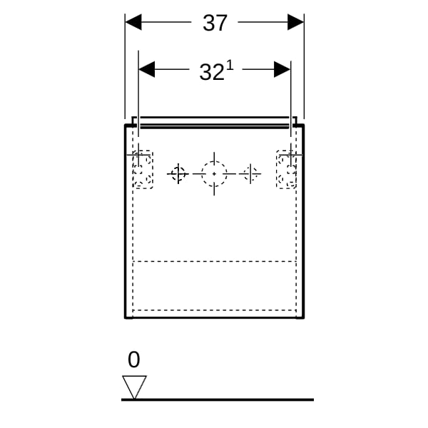 Geberit iCon Unterschrank für HWB, 1 Tür li 37x41,5x27,9cm, weiß hgl./Gr. chrom