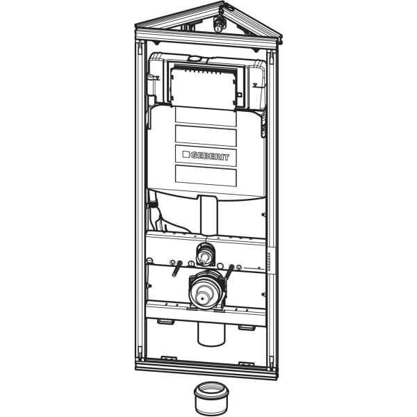 Geberit GIS Element für WWC, 114 cm, mit Sigma UP-SPK 12 cm, Ecklösung