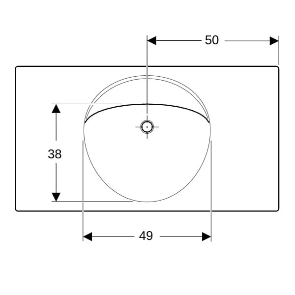 Geberit Preciosa Waschtisch mit Ablagefläche 100x55cm, o. Hl., o. Ül., weiß
