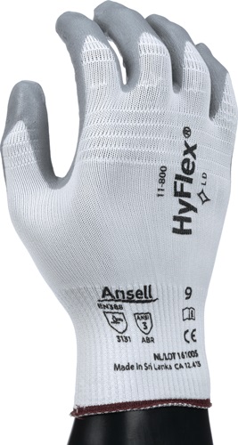 Handschuhe HyFlex 11-800 Gr.9 weiß/grau EN 388 PSA II Nyl.m.Nitrilschaum ANSELL Handschuhe HyFlex 11-800 Gr.9 weiß/grau EN 388 PSA II Nyl.m.Nitrilschaum ANSELL