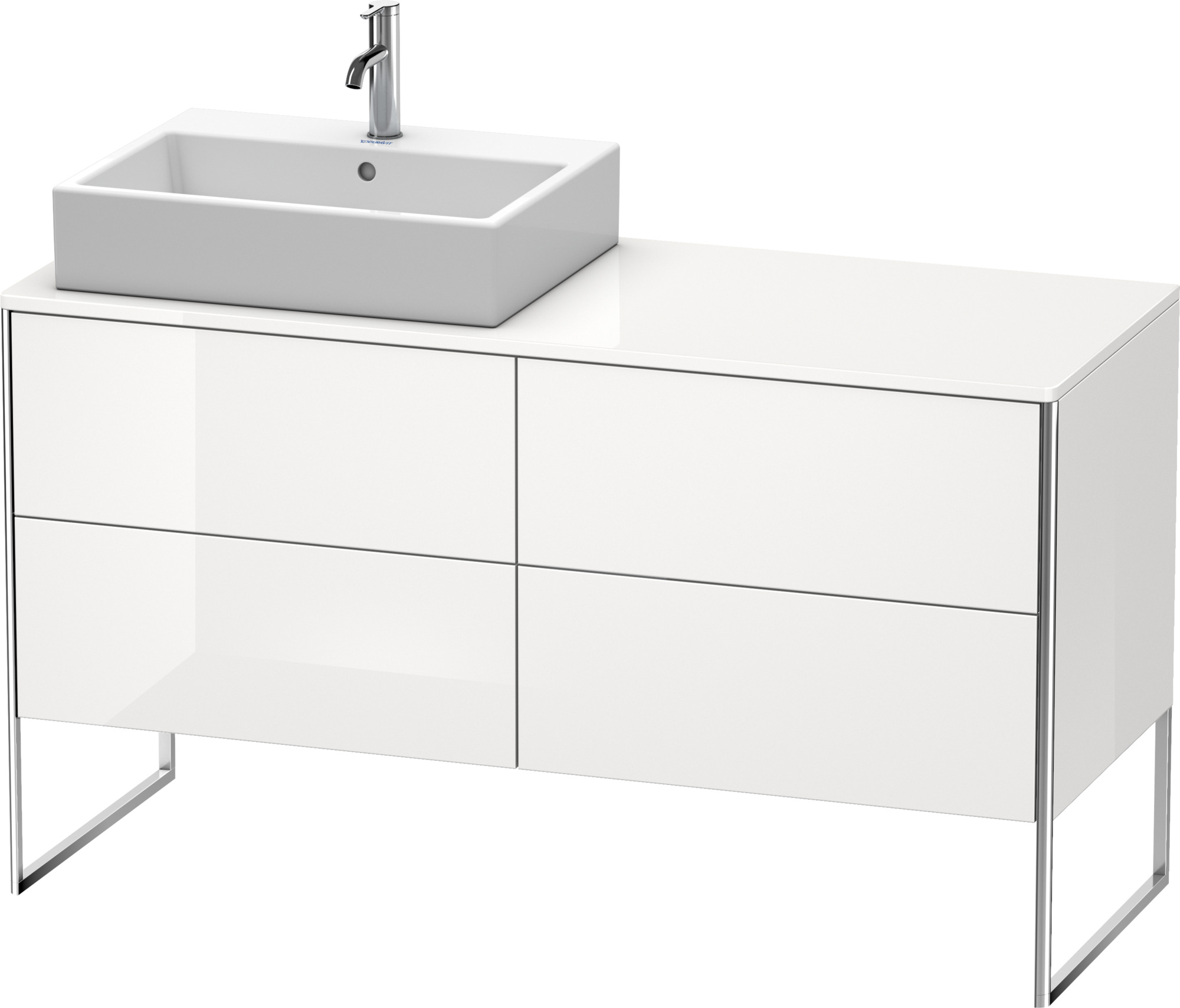 Duravit WTU XSquare 778x1400x548,bodenstehend Taupe Supermatt, 4 Schubk., Becken r.