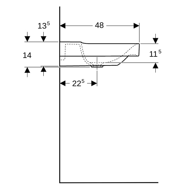 Geberit Xeno2 Waschtisch, 90x48cm o. Hl., o. Ül., weiß, KeraTect