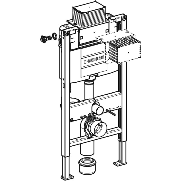 Geberit Duofix Element für Wand-WC 98cm mit Omega UP-SPK 12cm Bet. vorne/oben