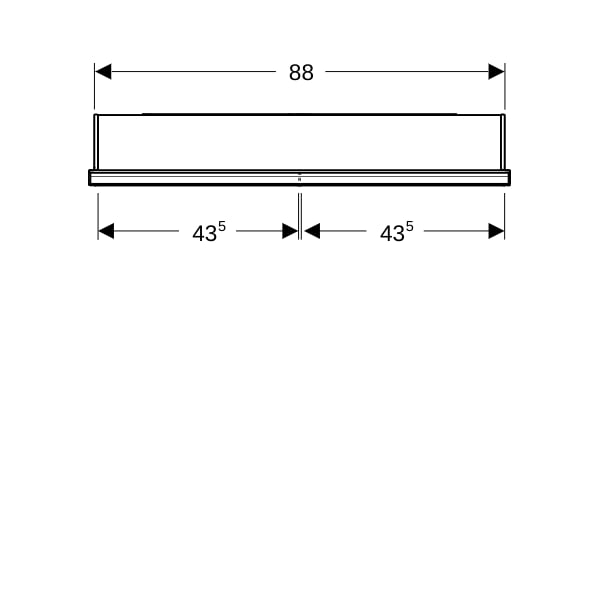 Geberit ONE Spiegelschrank mit Ni/Comf.Light 2 Türen, UP-Mont., 90x90x15cm, alu.