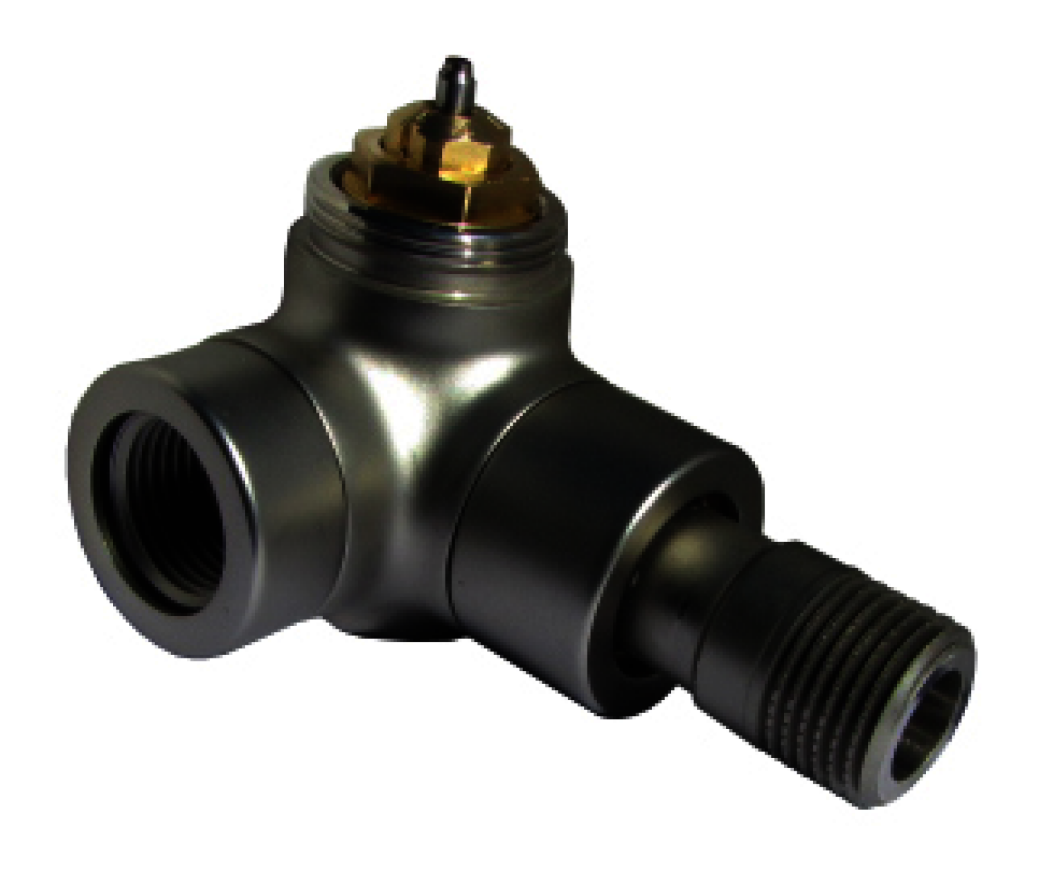 OVENTROP-Thermostatventil "E" DN15, Winkel-Eck links, Edelstahl-Design