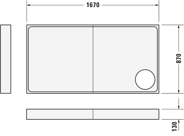 DU Starck Slimline Duschwanne, Rechteckig, 1700x900x60 mm, Weiß, Sanitä