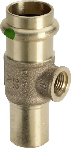 Viega T-Stück mit SC Sanpress 2217.4 in 22mm x G1/4 x 22mm Rotguss