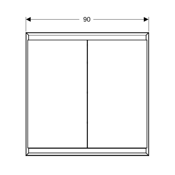 Geberit ONE Spiegelschrank mit ComfortLight 2 Türen, UP-Mont., 90x90x15cm, alu.