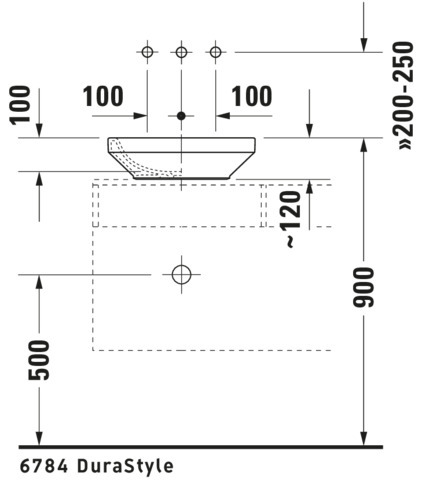 DU Aufsatzbecken DuraStyle 430 mm o.ÜL, o.HLB, geschliffen, weiß