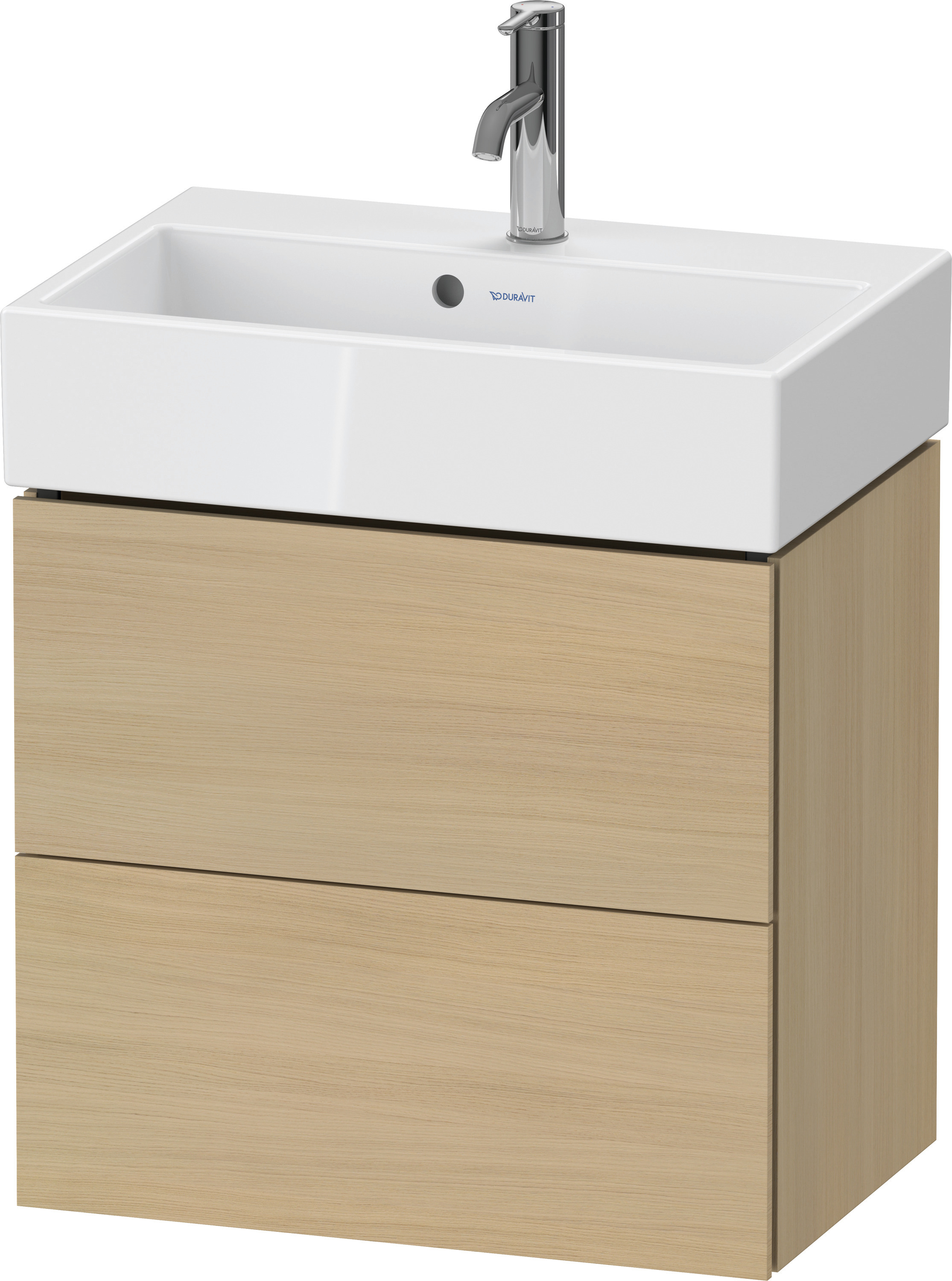 Duravit WTU L-Cube wandhängend, 2 Schubk. 544x584x391mm, Mediterrane Eiche