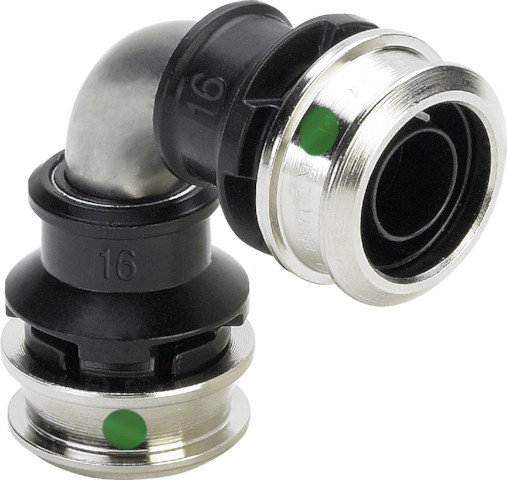 Viega Bogen 90 Grad mit SC Raxinox 4416 in 16mm Stahl nichtrostend