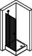 Hüppe Schwingt.501 Design ST 900-1900mm m.fest.Segm.510611.055.321 weiß Glas 321