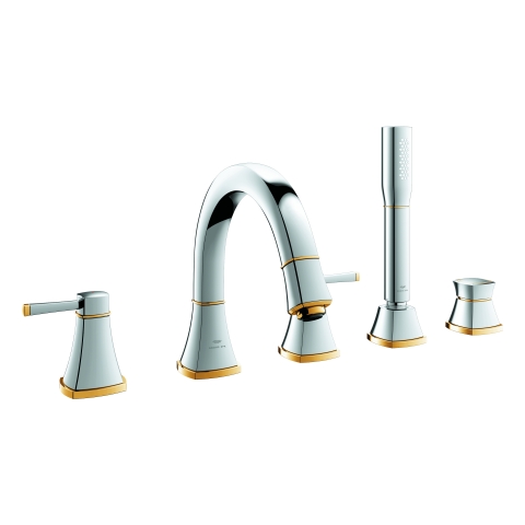 GROHE 5-Loch-Wannen-Kombination Grandera 29415 chrom/gold