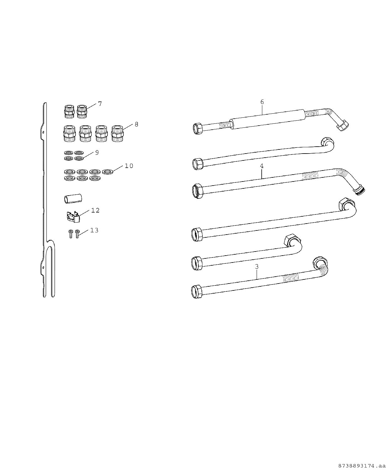 BOSCH Installationszubehör CS 10 Horizontaler Anschlusssatz, 1 Heizkreis