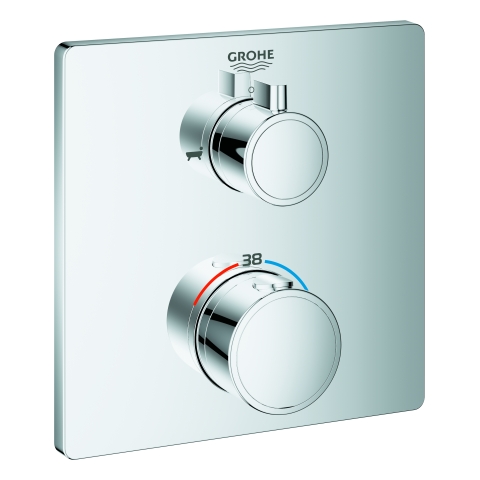 GROHE THM-Wannenbatterie Grohtherm 24080 2 Abg. FMS für Rap. SmartBox eckig chrom