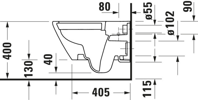 DU WWC 540mm D-Neo, weiß, Tiefspüler rimless, Durafix inkl.