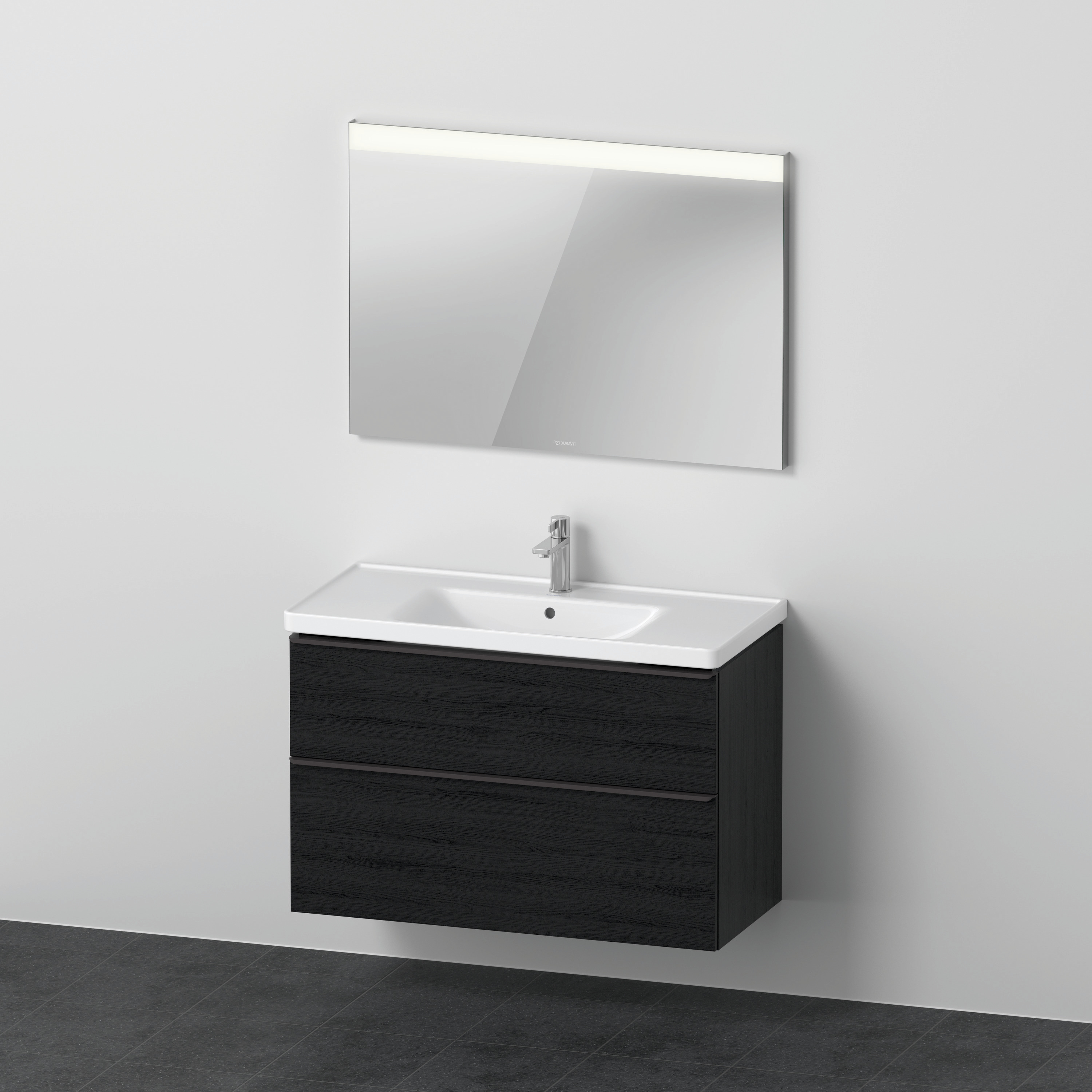 DU D-Neo Möbel-Set wandh. 1000x480mm WT,WTU Ausz 1,SBK 1,SP Eckig,Eiche Sch.