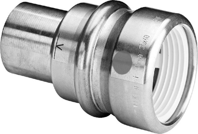Viega Einsteckstück mit SC Geopress 9615.1TW in 25x22mm Rotguss