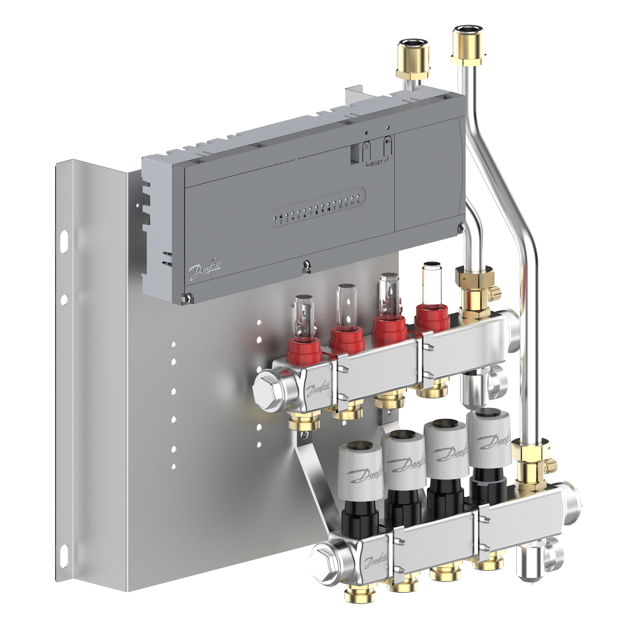 Danfoss Heizkreisverteiler Typ SGCi 4 HK u. Icon2 Hauptregler, TWA-A 230V