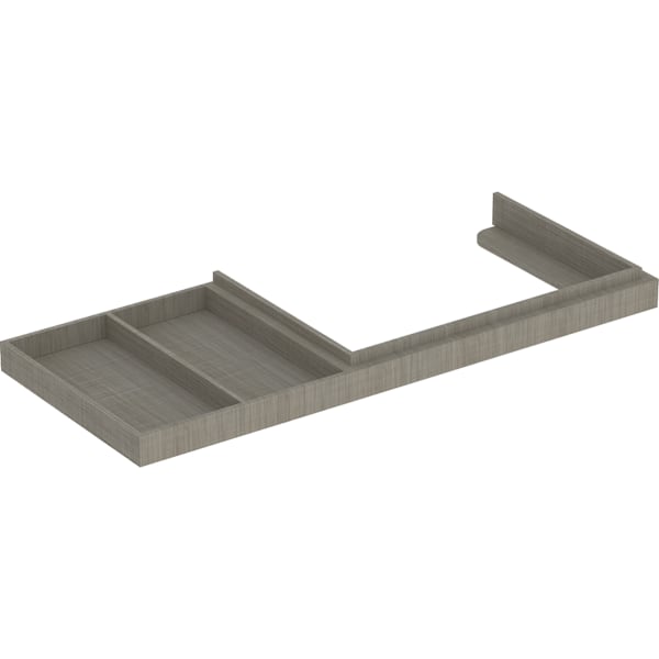 Geberit WT-Rahmen für Citterio US m. Ablagefl. li, Breite 118cm, graubraun