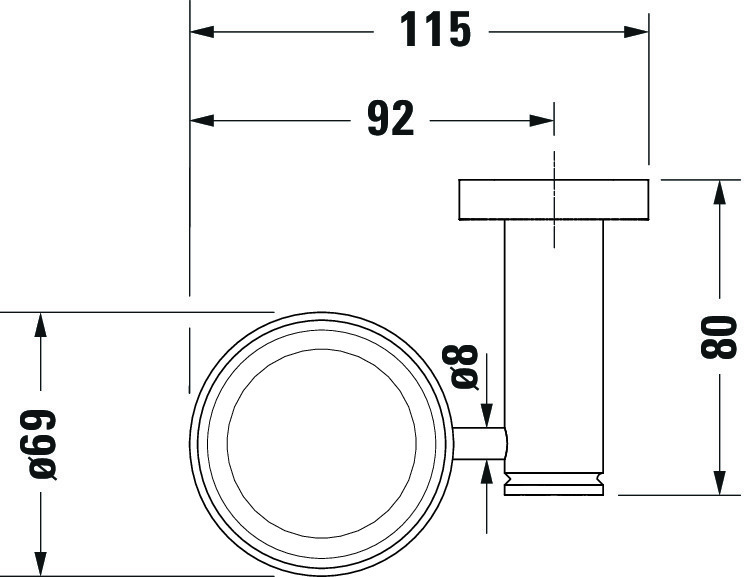 DU D-Code Glashalter Glas links, Chrom