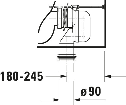 DU Stand-WC Kombi Starck 1 640 mm Tiefspüler, f.SPK, Abg.Vario, weiß WG