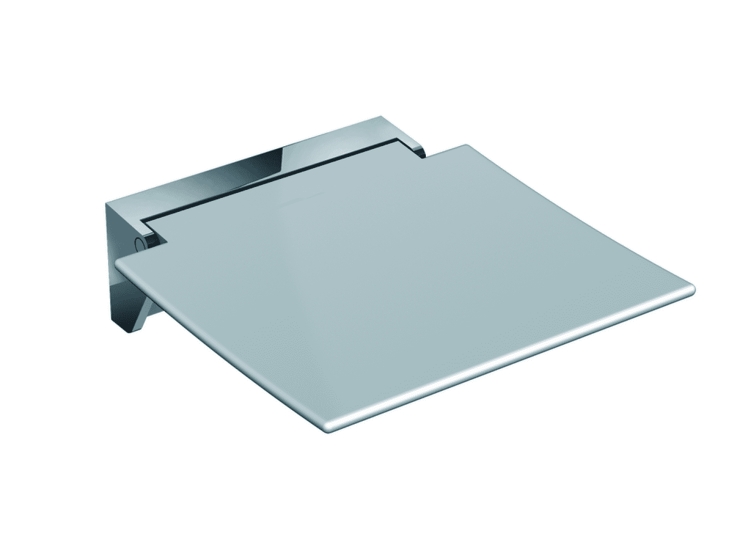 HEWI Klappsitz 350, B:350, T:373, Konsole chrom, Sitzf. farbig signalweiß