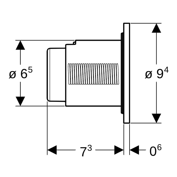 Geberit Typ 01 Fernbetätigung, rund, pmeum. 1-M-Sp., UP-Drücker, chrom glänzend