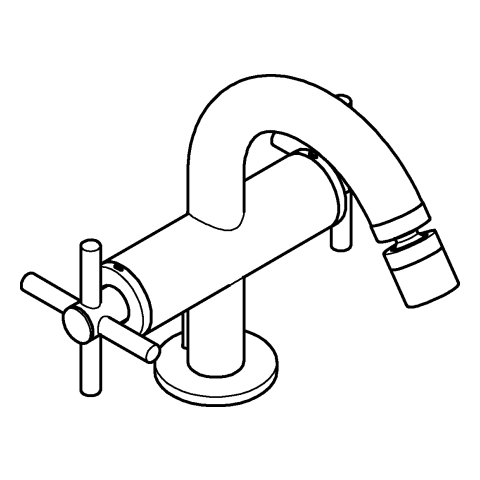 GROHE 2-Griff-Bidetbatt. Atrio 24353 Kreuz-Griff warm sunset gebürstet
