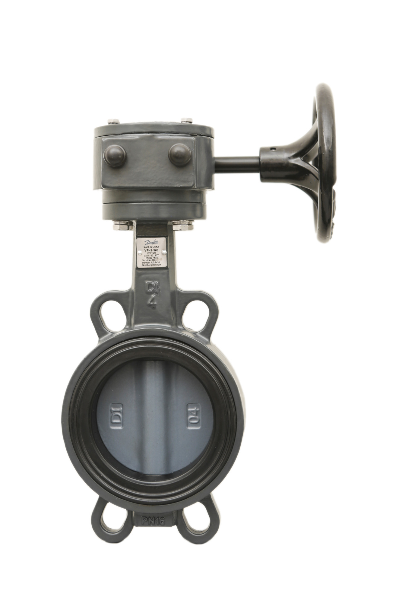 Danfoss VFH2-WG DN250 Hand-Absperrklappe Zwischenflansch Schneckenrad kvs=5550
