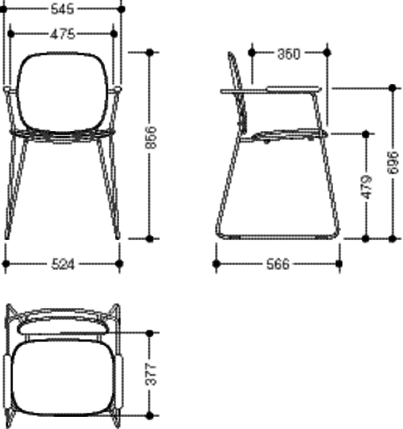 HEWI Badstuhl, H:856mm, B:545mm, Gestell verchromt signalweiß