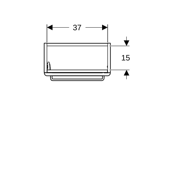 Geberit Renova Compact US 40,8cm für HWB 45cm 1 Tür, 40,8x60,5x23,1cm, verk. Ausld., w