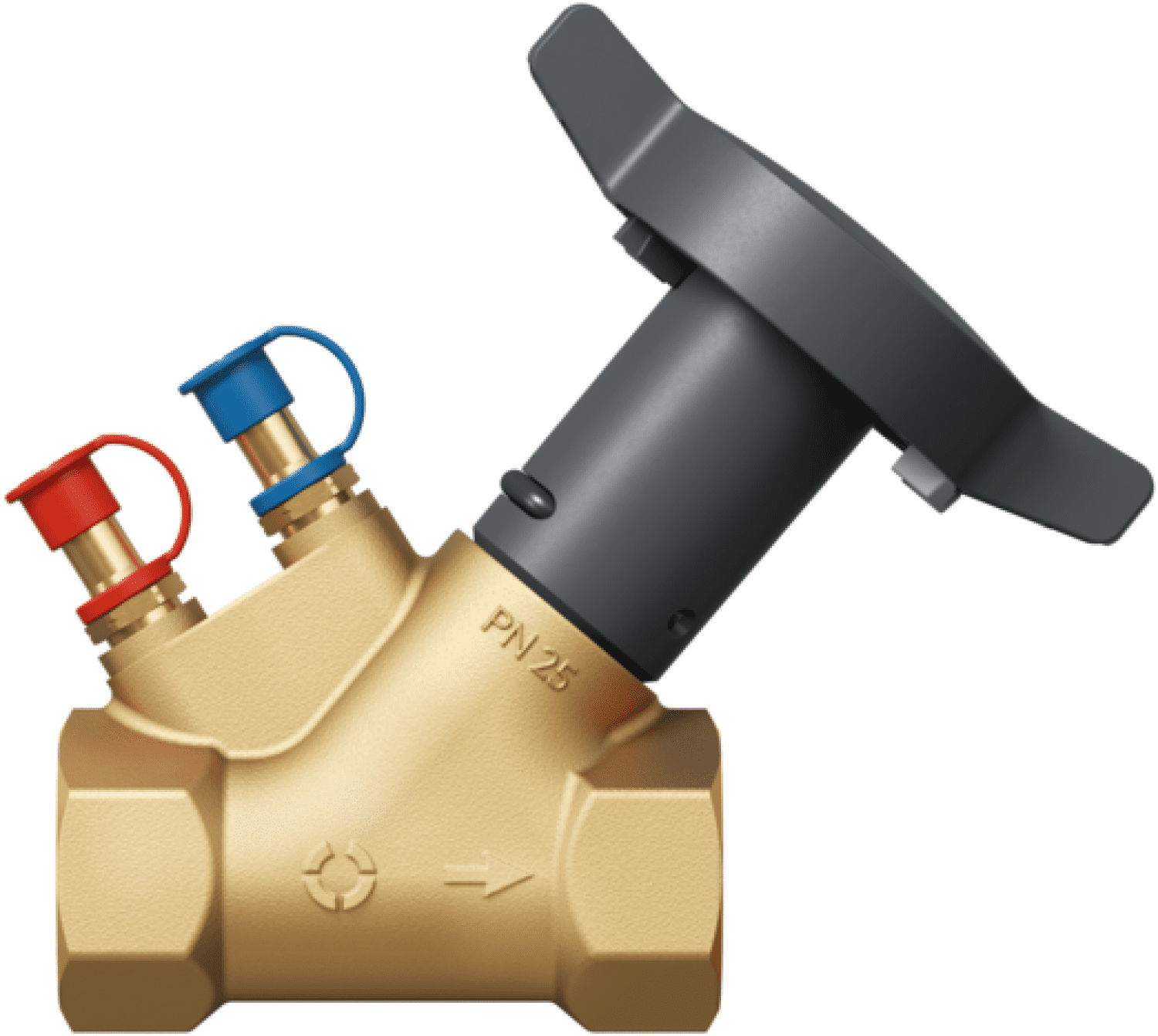 Oventrop-Strangreg.vent. HydroControl V PN25 DN40, Rp1 1/2 IG, HydroPort, EZB