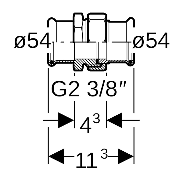 Geberit Mapress Edelstahl Verschraubung (LABS-frei) d54