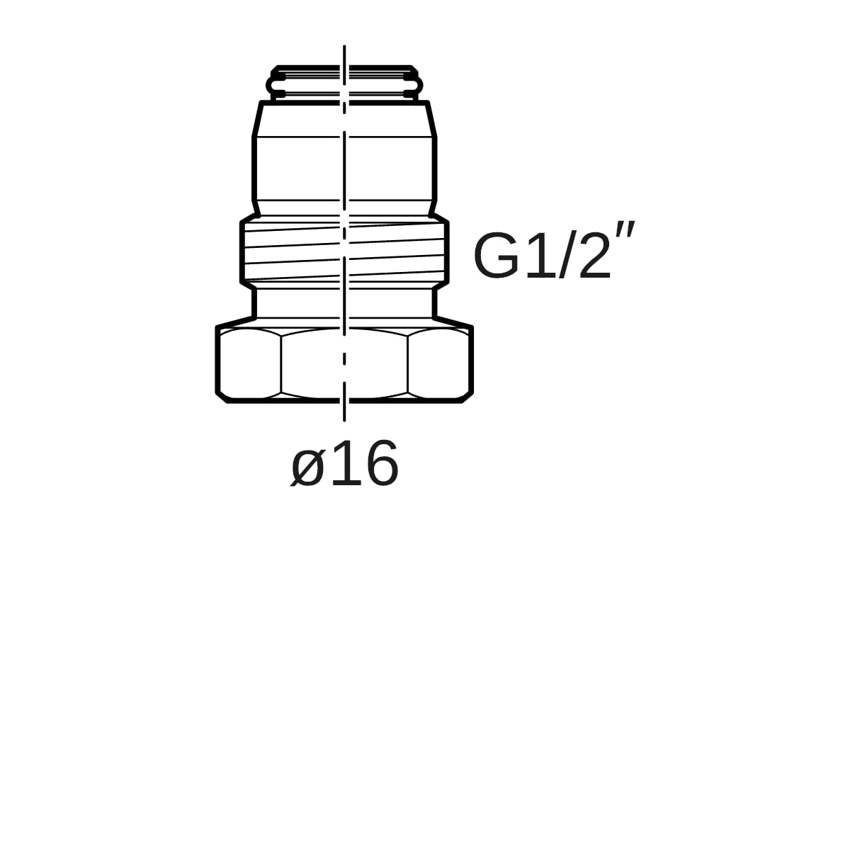 Geberit Mepla Anschlussverschraubung mit Aussengewinde d16-G1/2 Danfoss