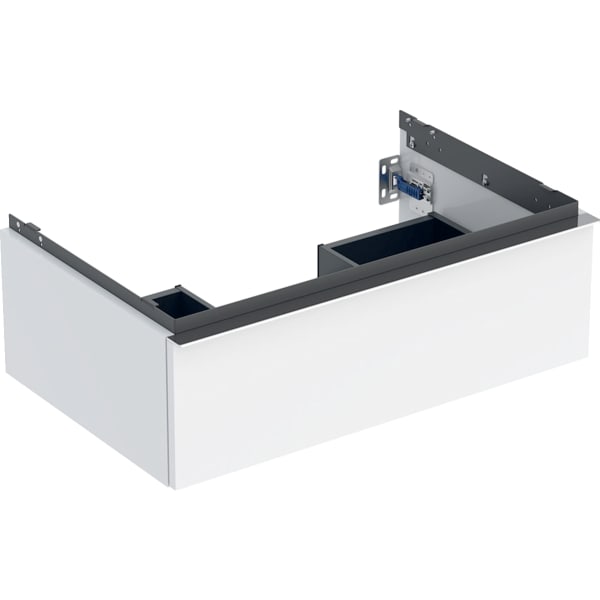 Geberit iCon Unterschrank für WT, 1 Schubl. 74x24,7x47,6cm, weiß hgl/Gr. chrom
