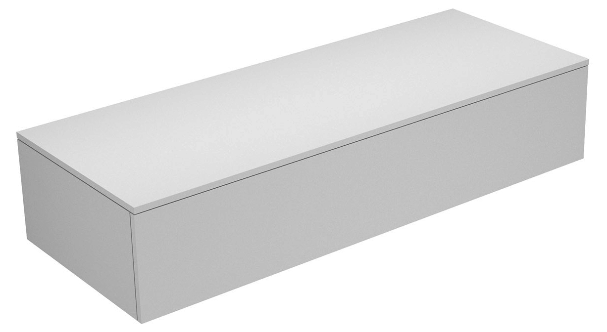 KEUCO Sideboard Edition 400 31761, 1 Auszug, weiß/Glas anthrazit klar