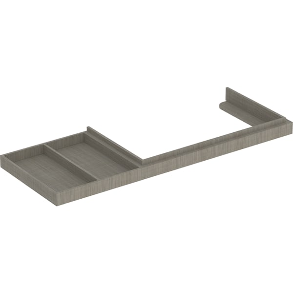 Geberit WT-Rahmen für Citterio US m. Ablagefl. li, Breite 133cm, graubraun