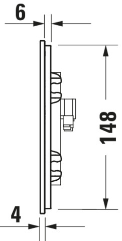 DU DuraSys A2 Betät.-Pl.elektr.,f. WC Infrar.,Netzans.,Dual F.,Aufges.,Glas W.