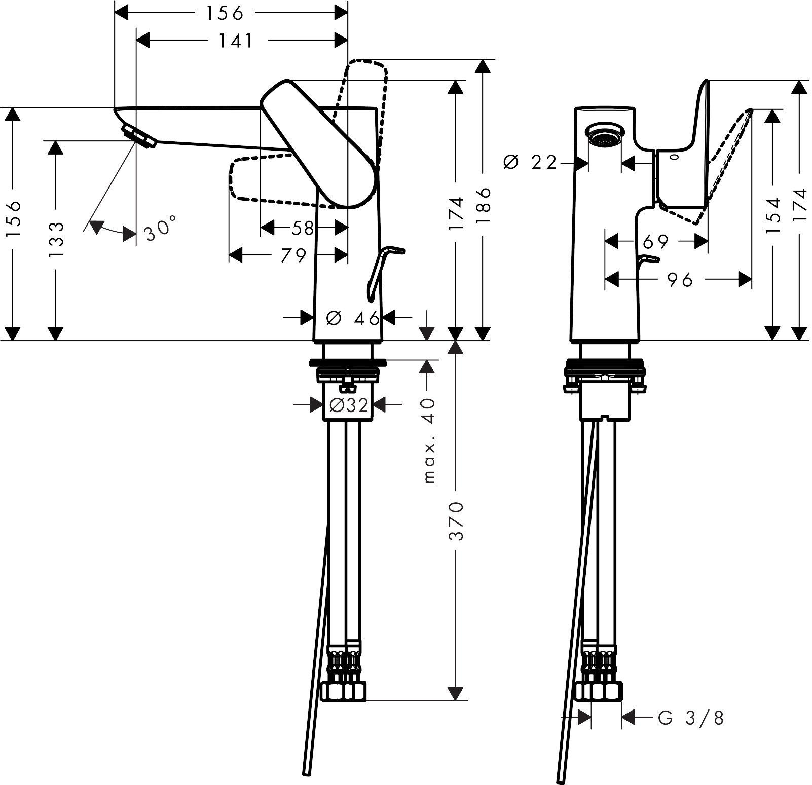 Hansgrohe Waschtischmischer 150 Talis E chrom