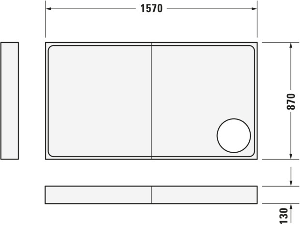 Duravit Starck Slimline Duschwanne, Rechteckig, 1600x900x60 mm, Weiß, Sanitä
