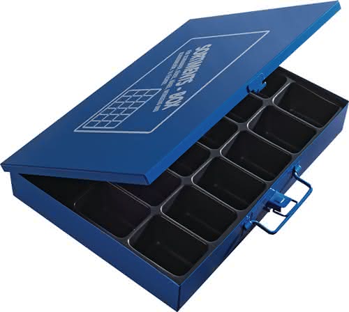 Sortimentskasten B330xT240xH50mm 18 Fächer o.Beschriftungsschild blau Sortimentskasten B330xT240xH50mm 18 Fächer o.Beschriftungsschild blau