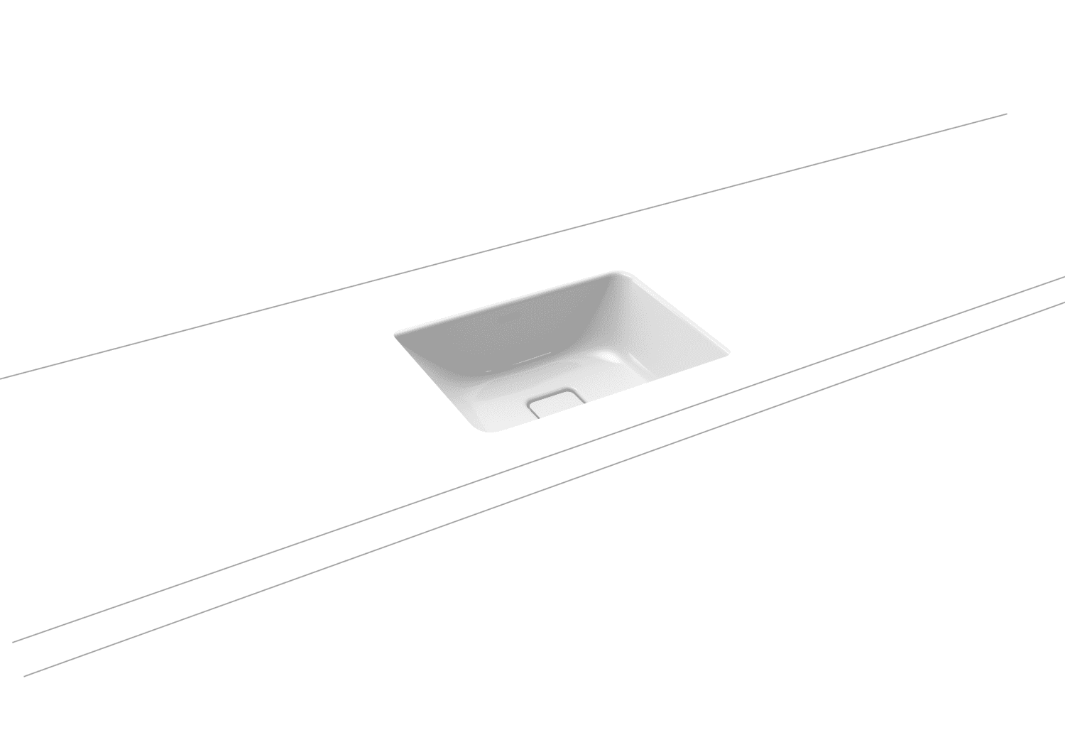 KA WB CONO UNTERBAUWASCHTISCH Mod.3078, 470x381mm,alpinweiß,Perl-Effekt,AD,oÜL