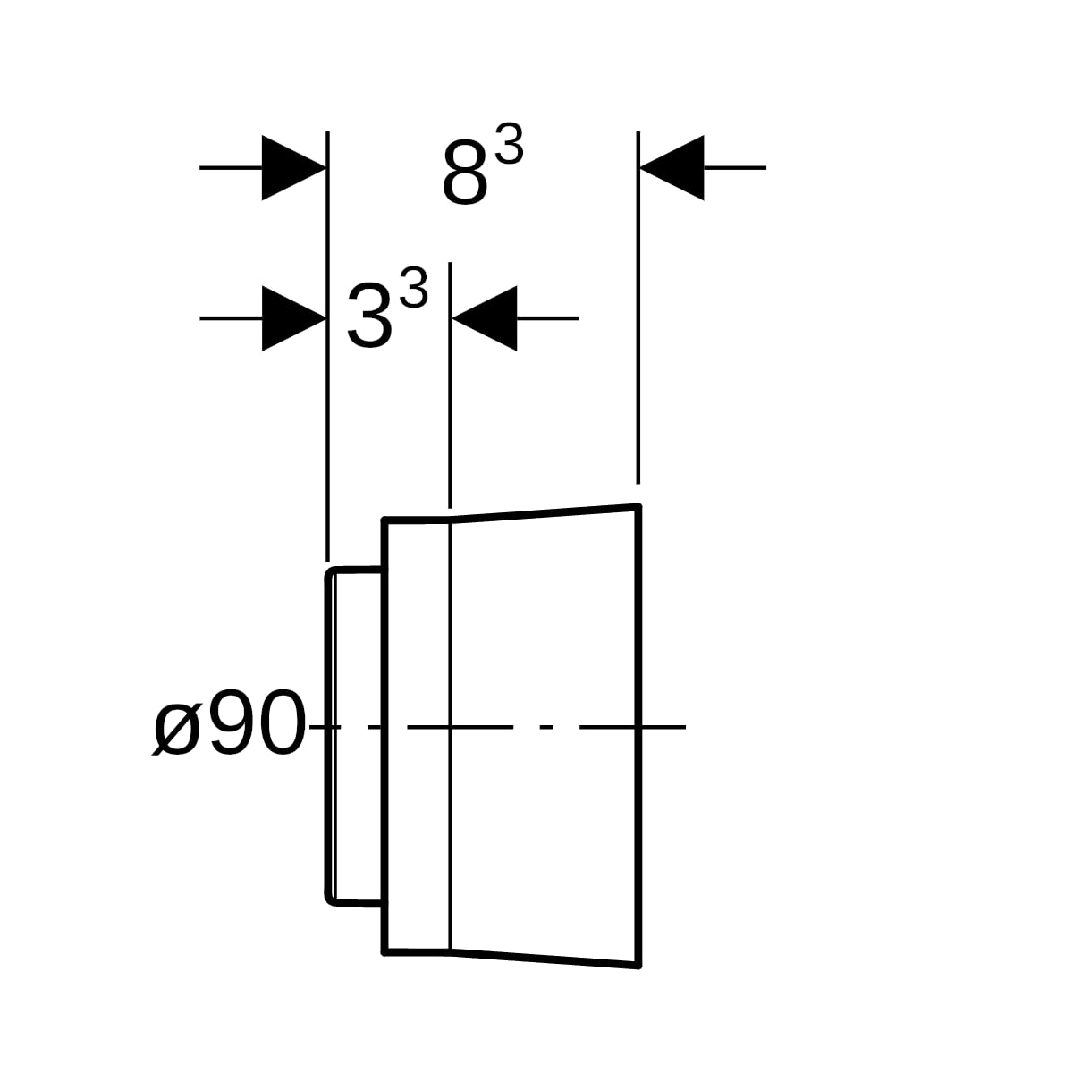 Geberit PE-LD Schutzdeckel überdeckend d90