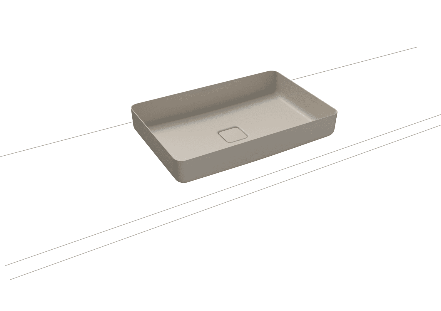 KA WB MIENA WASCHTISCH-SCHALE Mod.3185, 580x380mm,warm grey 10,Perl-Effekt,oÜL