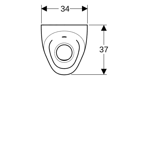 Geberit Selva Urinal, mit integr. Strg. Gen. Zulauf hinten, weiß