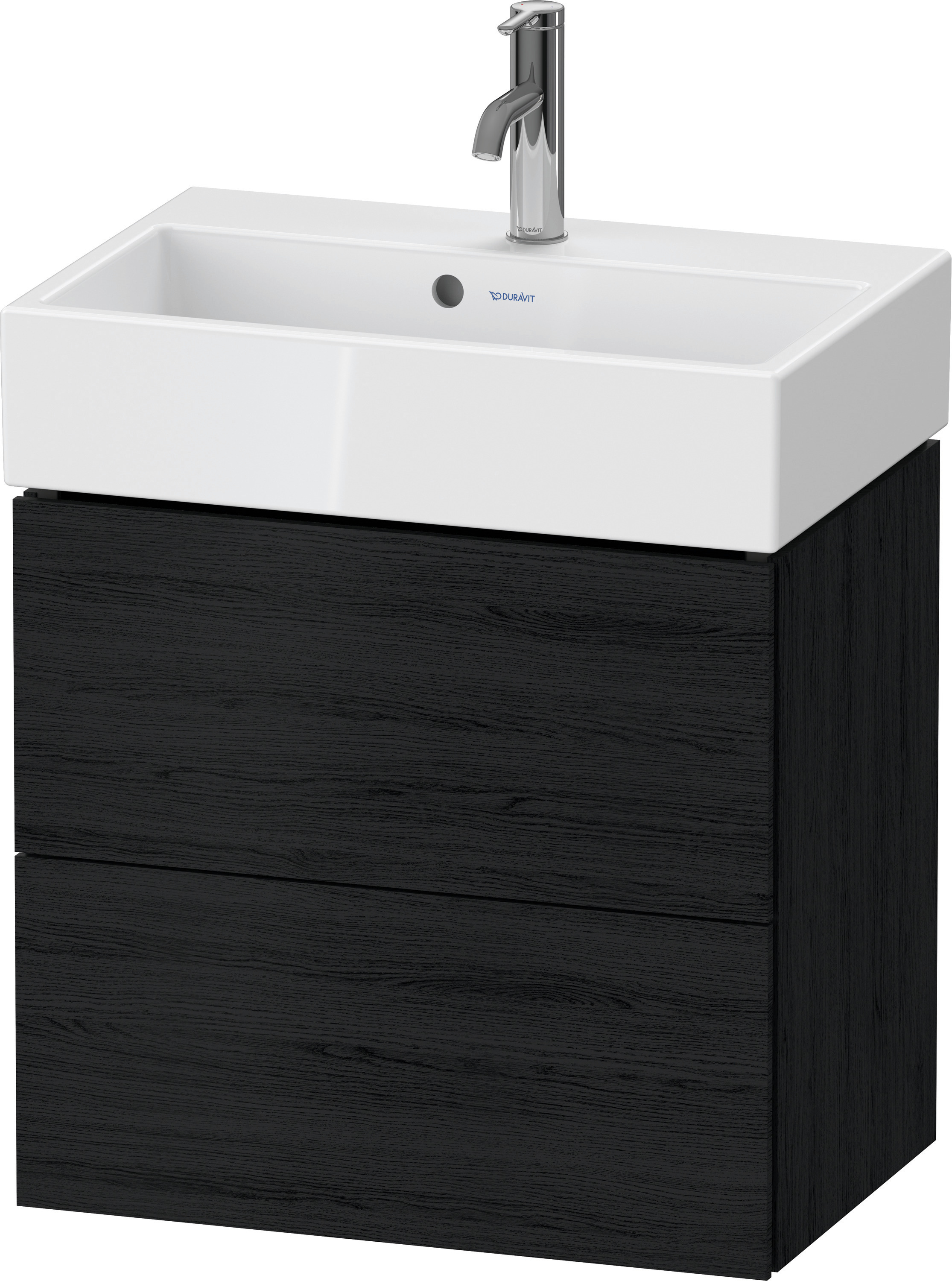 Duravit WTU L-Cube wandhängend, 2 Schubk. 544x584x391mm, Eiche Schwarz